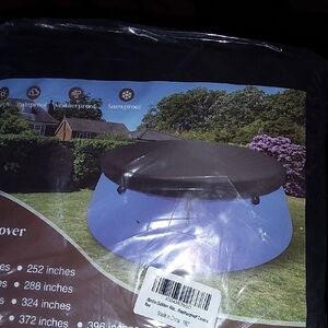 Round Pool Cover in Black and Light Blue